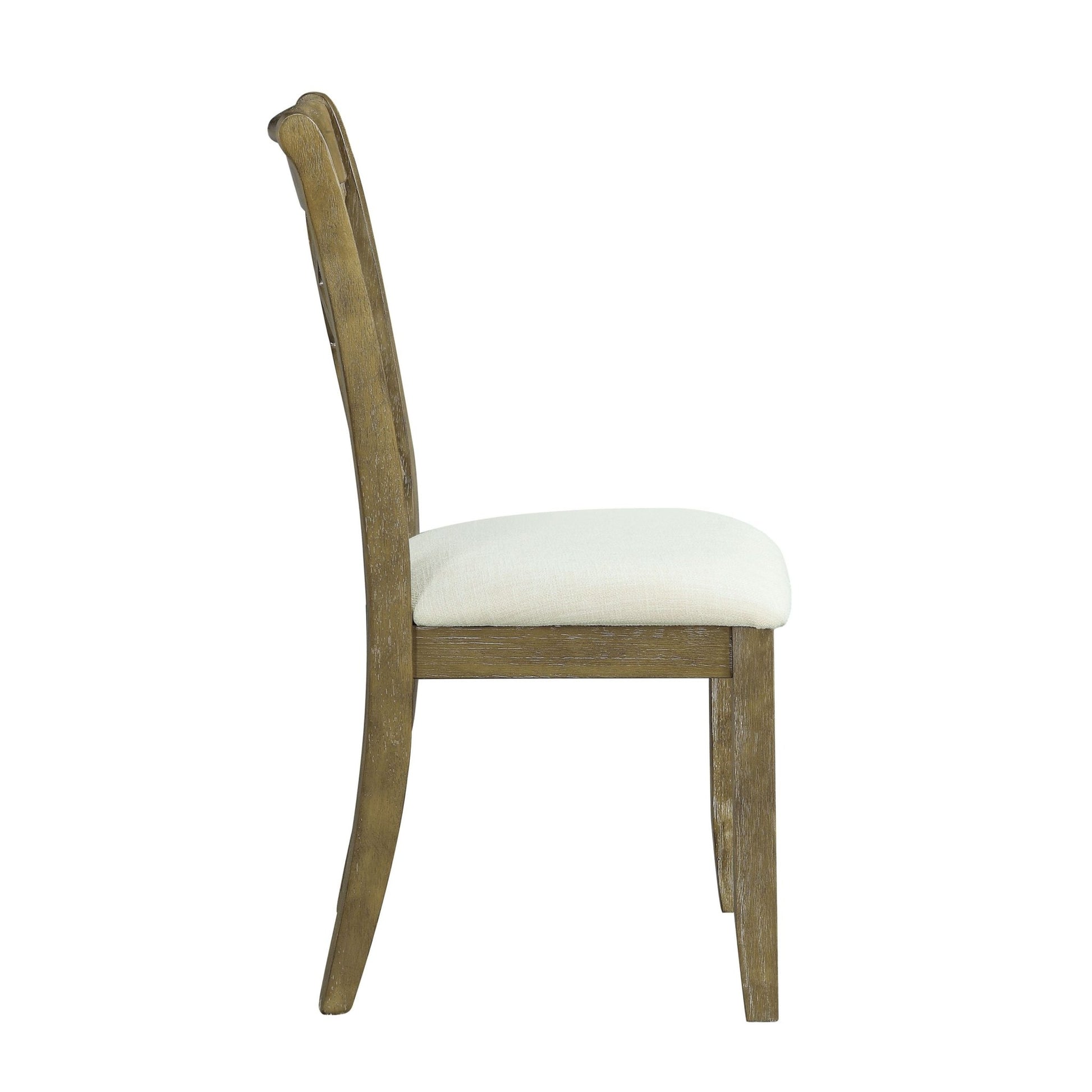 Karsen Beige Linen & Rustic Oak Finish Side Chair (Set of 2) - 1st Choice Furniture Direct