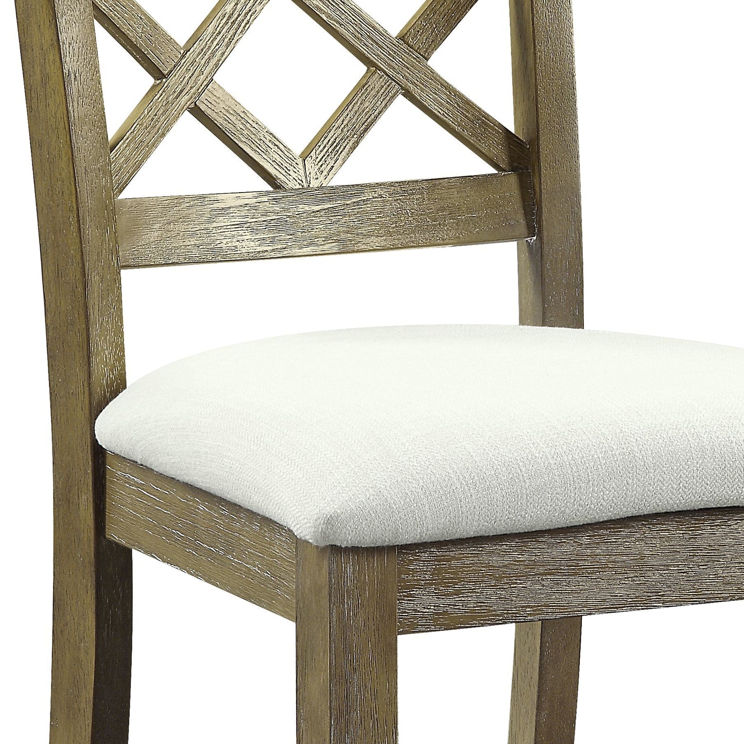 Karsen Beige Linen & Rustic Oak Finish Side Chair (Set of 2) - 1st Choice Furniture Direct