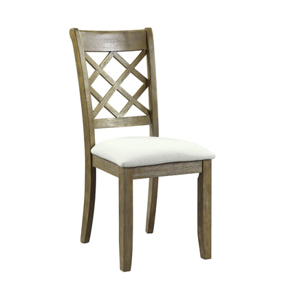 Karsen Beige Linen & Rustic Oak Finish Side Chair (Set of 2) - 1st Choice Furniture Direct