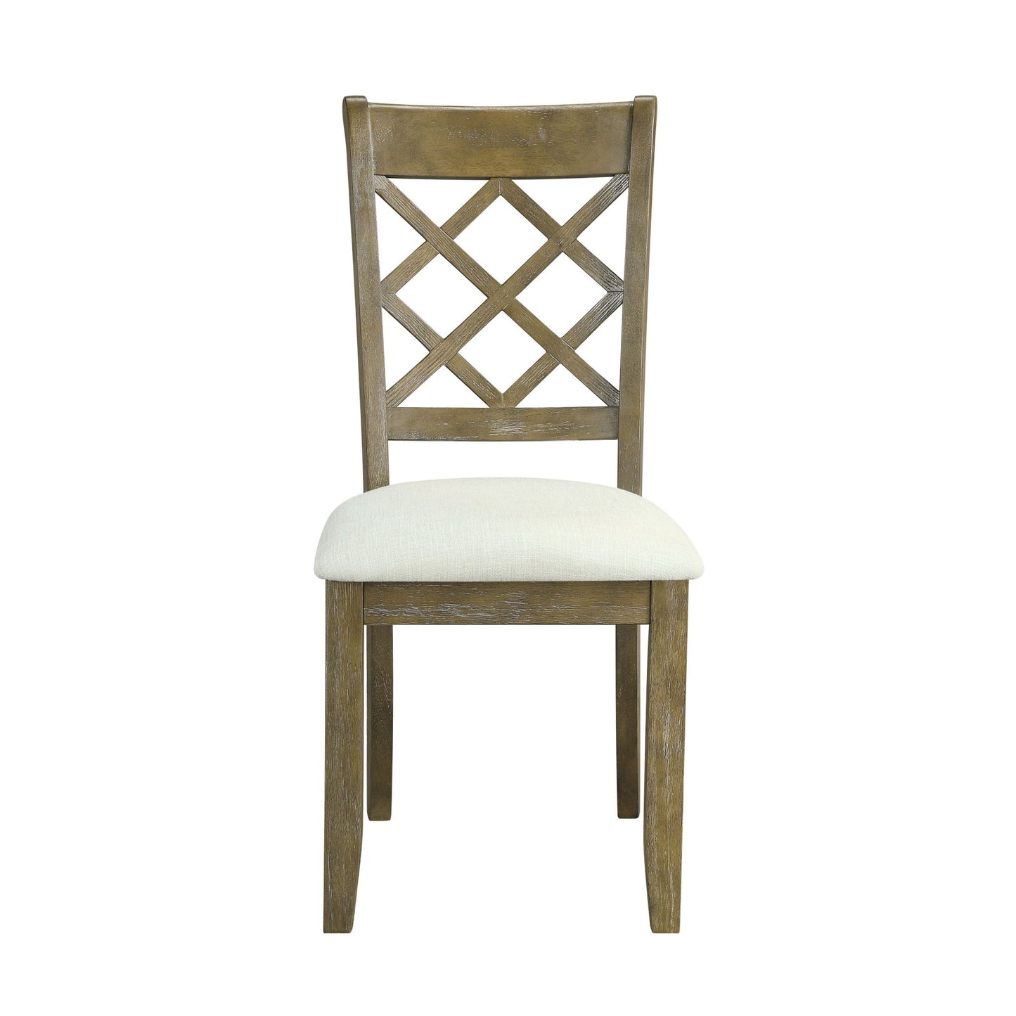 Karsen Beige Linen & Rustic Oak Finish Side Chair (Set of 2) - 1st Choice Furniture Direct