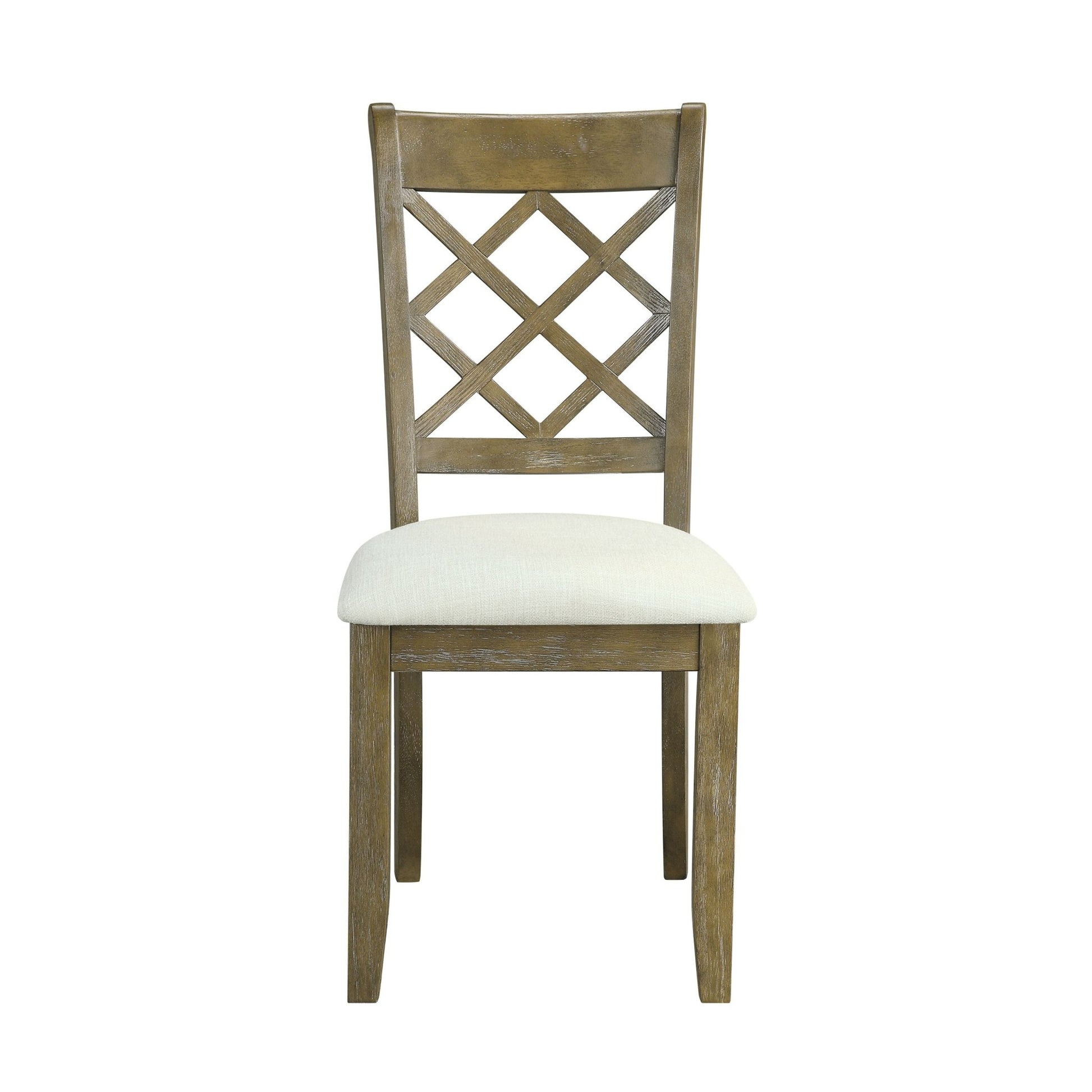 Karsen Beige Linen & Rustic Oak Finish Side Chair (Set of 2) - 1st Choice Furniture Direct