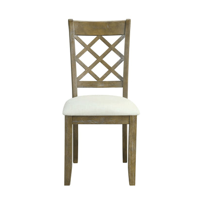 Karsen Beige Linen & Rustic Oak Finish Side Chair (Set of 2) - 1st Choice Furniture Direct