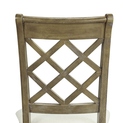 Karsen Beige Linen & Rustic Oak Finish Side Chair (Set of 2) - 1st Choice Furniture Direct
