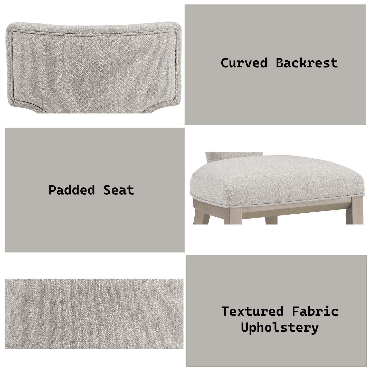 Kasa Linen & Champagne Finish Side Chair (Set of 2) - 1st Choice Furniture Direct