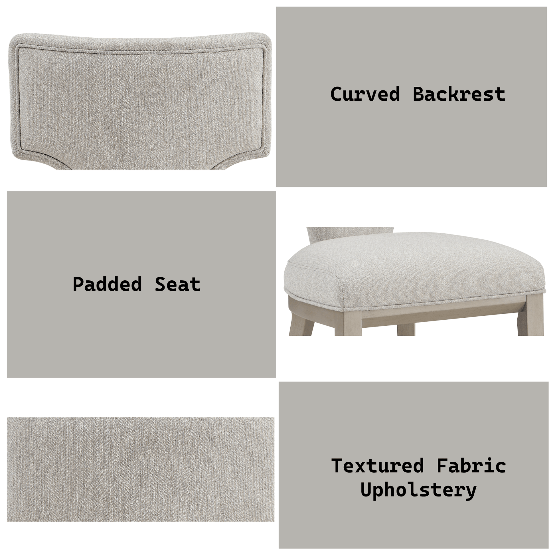 Kasa Linen & Champagne Finish Side Chair (Set of 2) - 1st Choice Furniture Direct