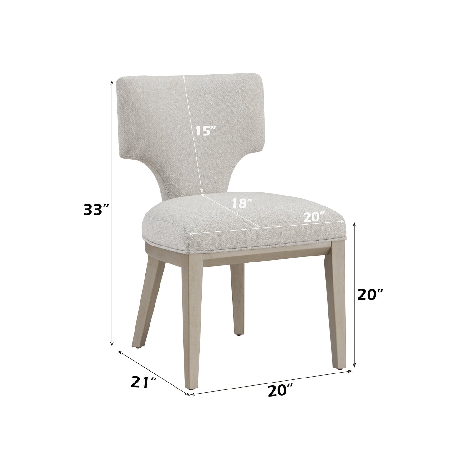 Kasa Linen & Champagne Finish Side Chair (Set of 2) - 1st Choice Furniture Direct