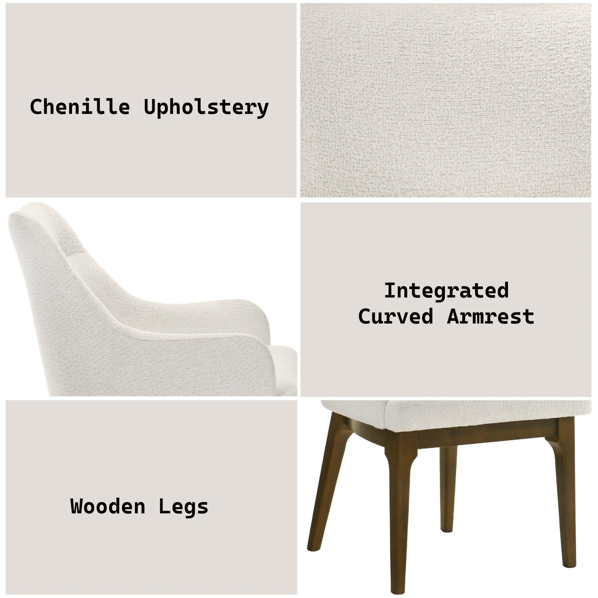 Kasha Chenille & Vintage Oak Side Chair (Set of 2) - 1st Choice Furniture Direct