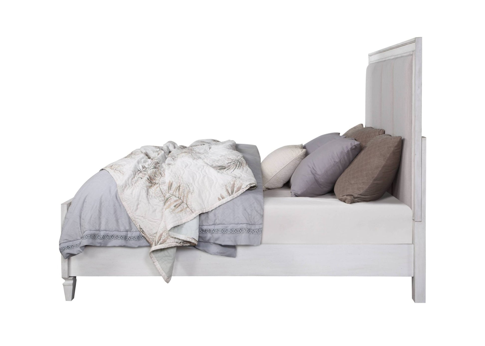 Katia Light Gray Linen, Rustic Gray & Weathered White Finish E. King Bed - 1st Choice Furniture Direct