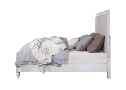 Katia Light Gray Linen, Rustic Gray & Weathered White Finish E. King Bed - 1st Choice Furniture Direct