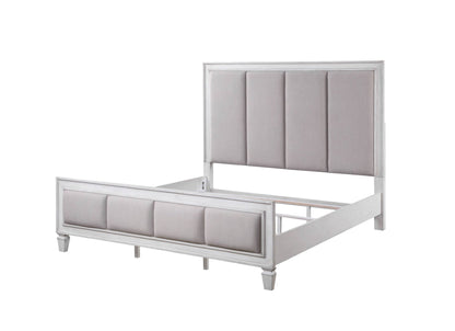 Katia Light Gray Linen, Rustic Gray & Weathered White Finish E. King Bed - 1st Choice Furniture Direct