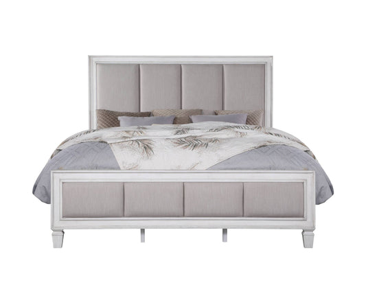 Katia Light Gray Linen, Rustic Gray & Weathered White Finish E. King Bed - 1st Choice Furniture Direct