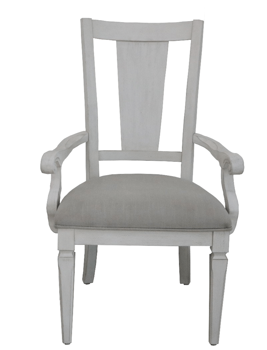 Katia Light Gray Linen & Weathered White Finish Arm Chair (Set of 2) - 1st Choice Furniture Direct