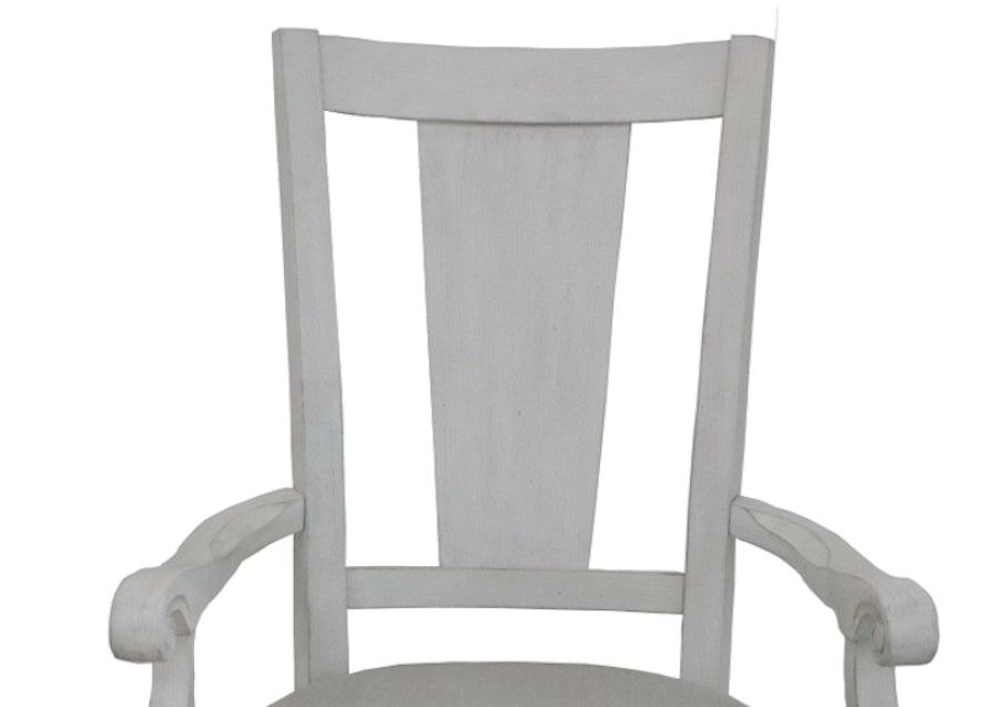 Katia Light Gray Linen & Weathered White Finish Arm Chair (Set of 2) - 1st Choice Furniture Direct