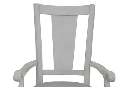 Katia Light Gray Linen & Weathered White Finish Arm Chair (Set of 2) - 1st Choice Furniture Direct