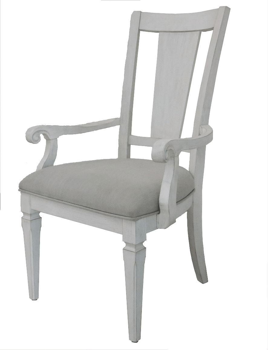 Katia Light Gray Linen & Weathered White Finish Arm Chair (Set of 2) - 1st Choice Furniture Direct