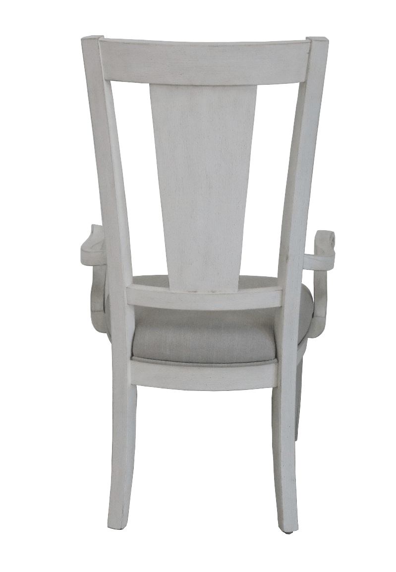 Katia Light Gray Linen & Weathered White Finish Arm Chair (Set of 2) - 1st Choice Furniture Direct