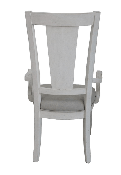 Katia Light Gray Linen & Weathered White Finish Arm Chair (Set of 2) - 1st Choice Furniture Direct