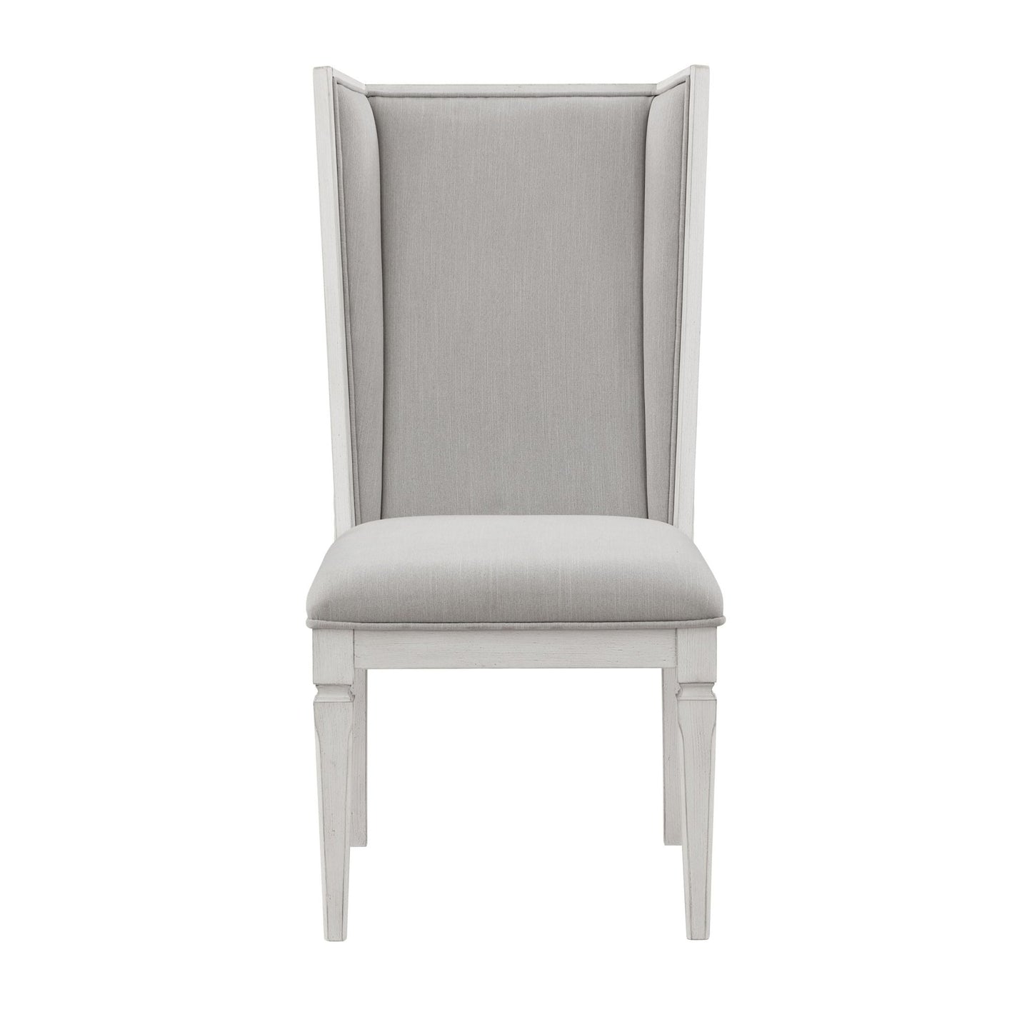 Katia Light Gray Linen & Weathered White Finish Side Chair( Set of 2) - 1st Choice Furniture Direct