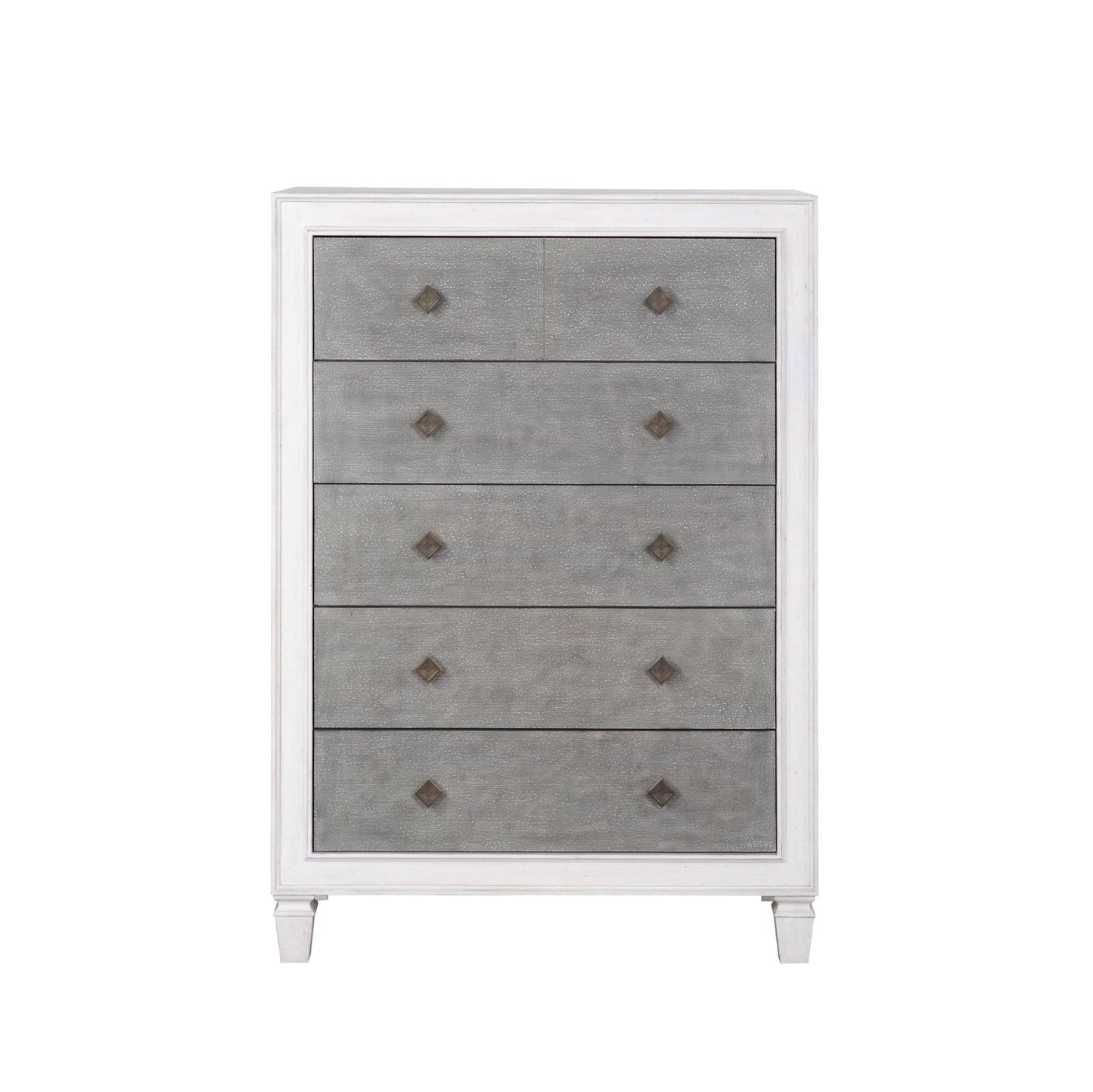 Katia Rustic Gray & Weathered White Finish Chest - 1st Choice Furniture Direct
