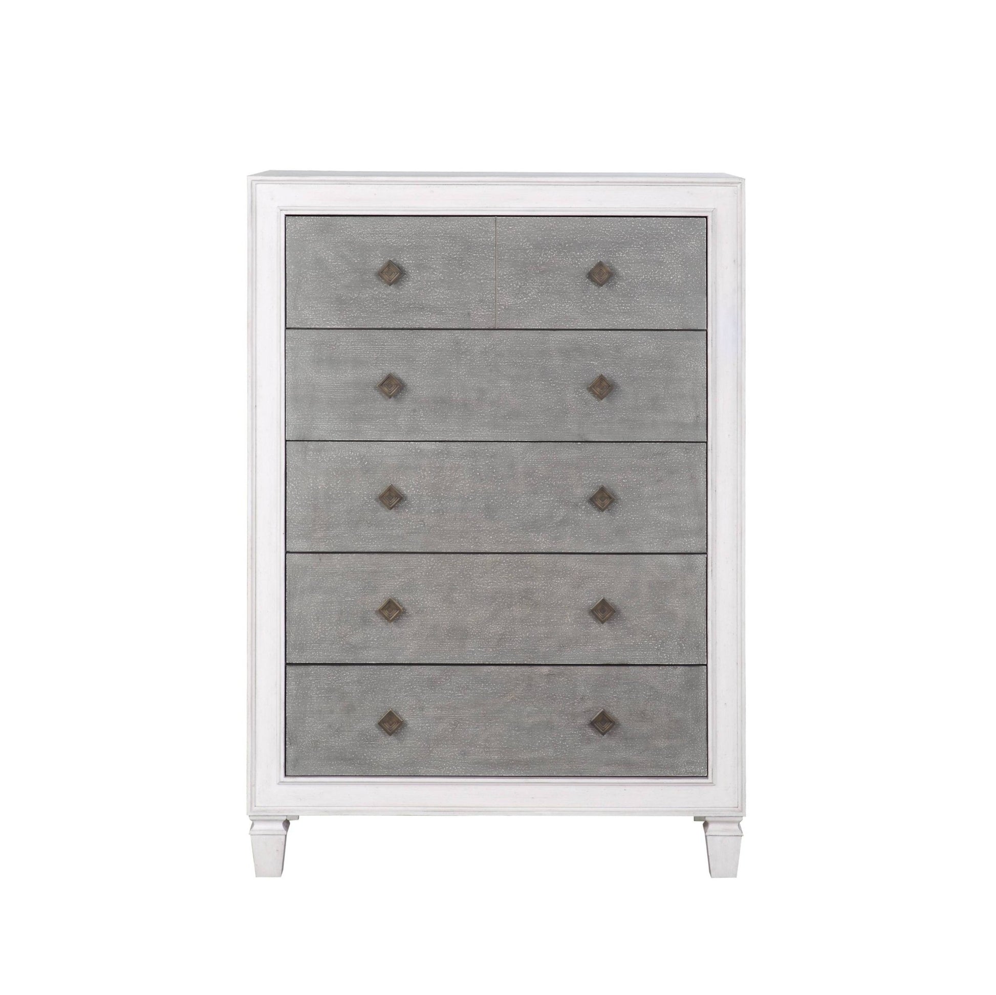 Katia Rustic Gray & Weathered White Finish Chest - 1st Choice Furniture Direct