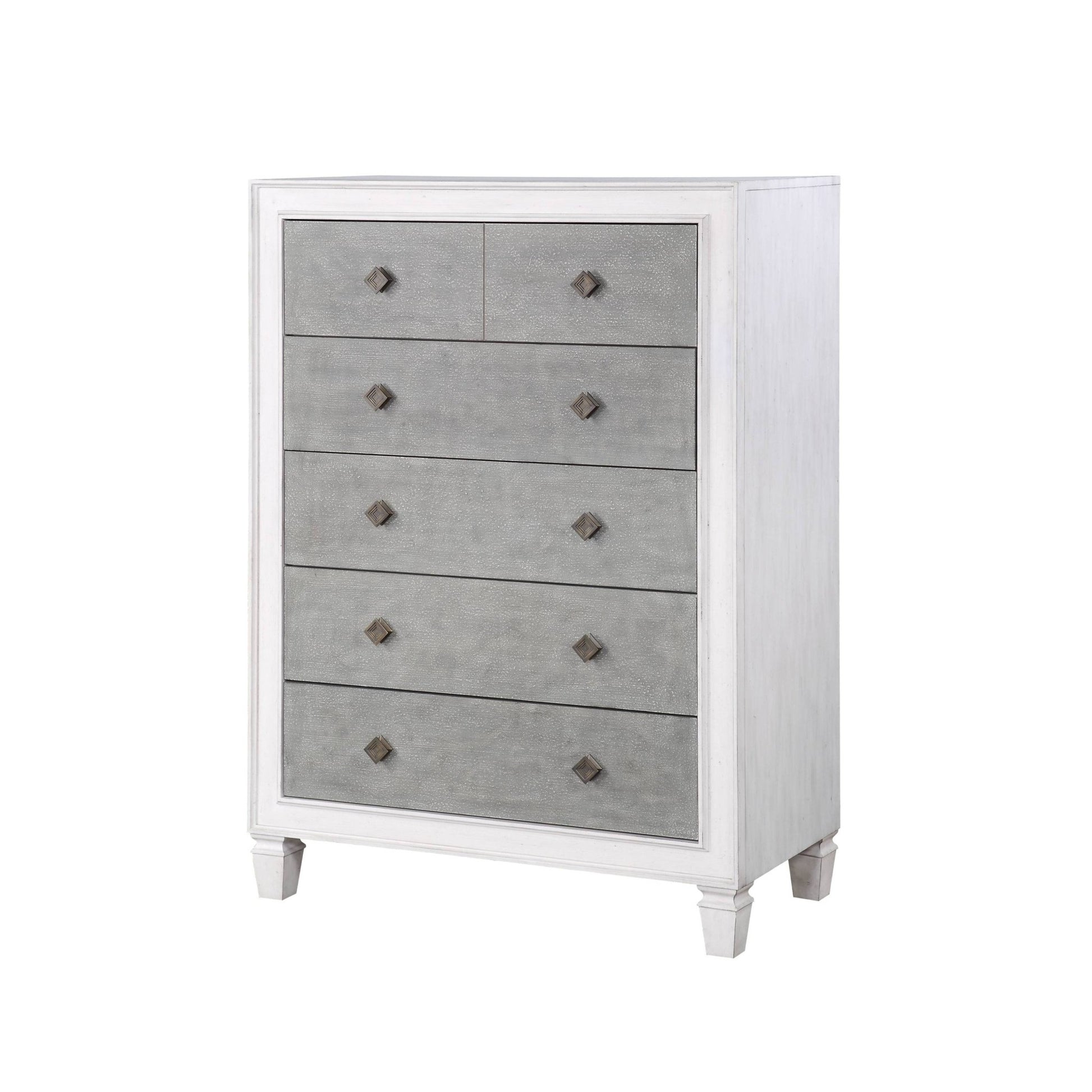 Katia Rustic Gray & Weathered White Finish Chest - 1st Choice Furniture Direct