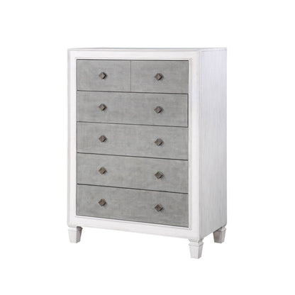 Katia Rustic Gray & Weathered White Finish Chest - 1st Choice Furniture Direct