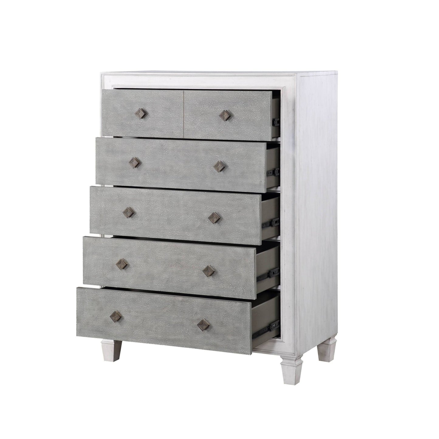Katia Rustic Gray & Weathered White Finish Chest - 1st Choice Furniture Direct