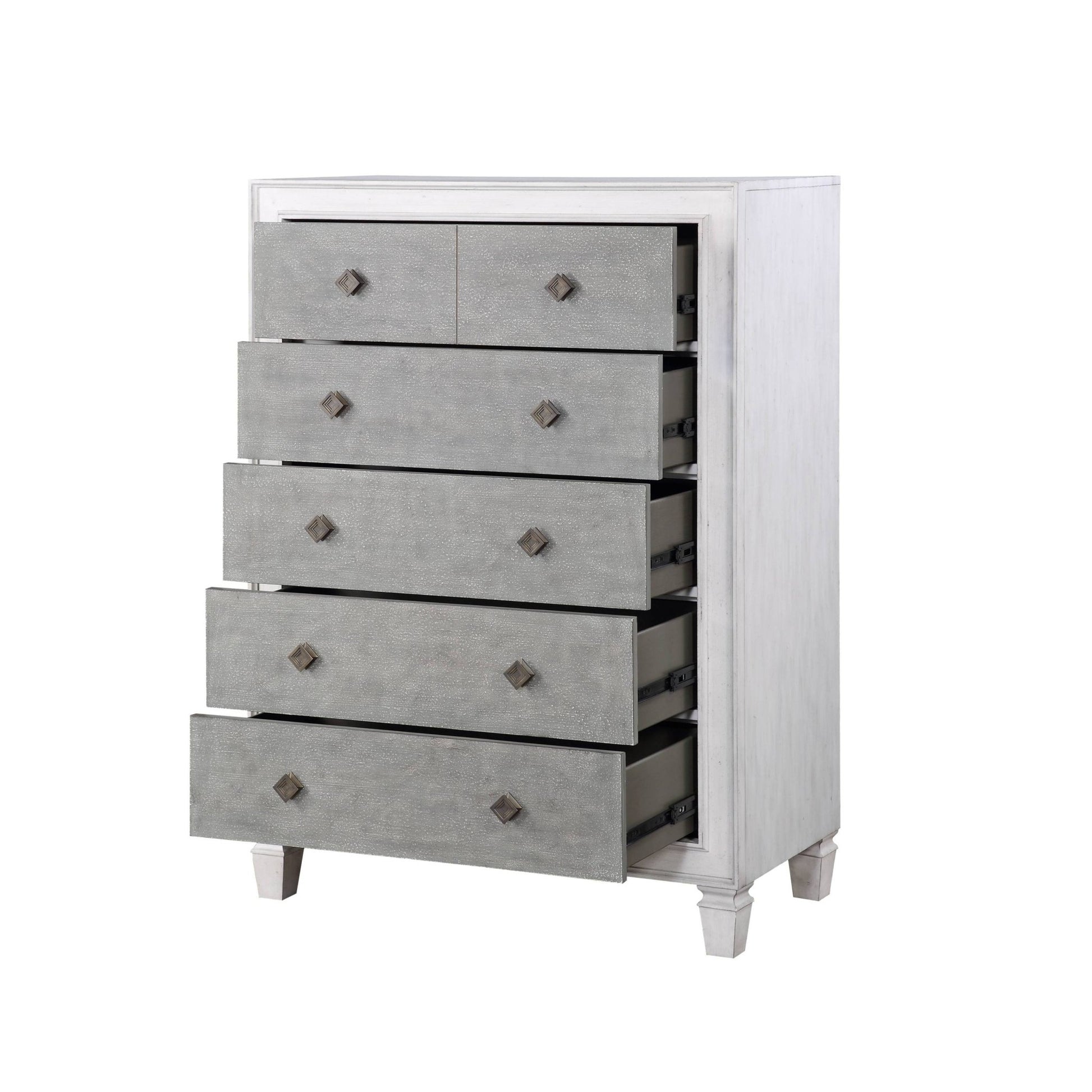 Katia Rustic Gray & Weathered White Finish Chest - 1st Choice Furniture Direct