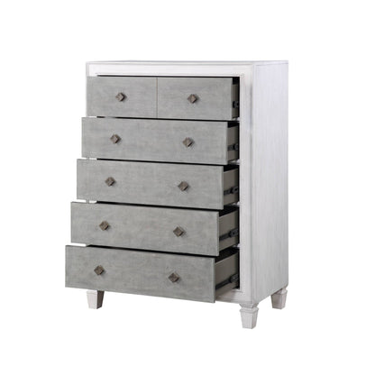 Katia Rustic Gray & Weathered White Finish Chest - 1st Choice Furniture Direct