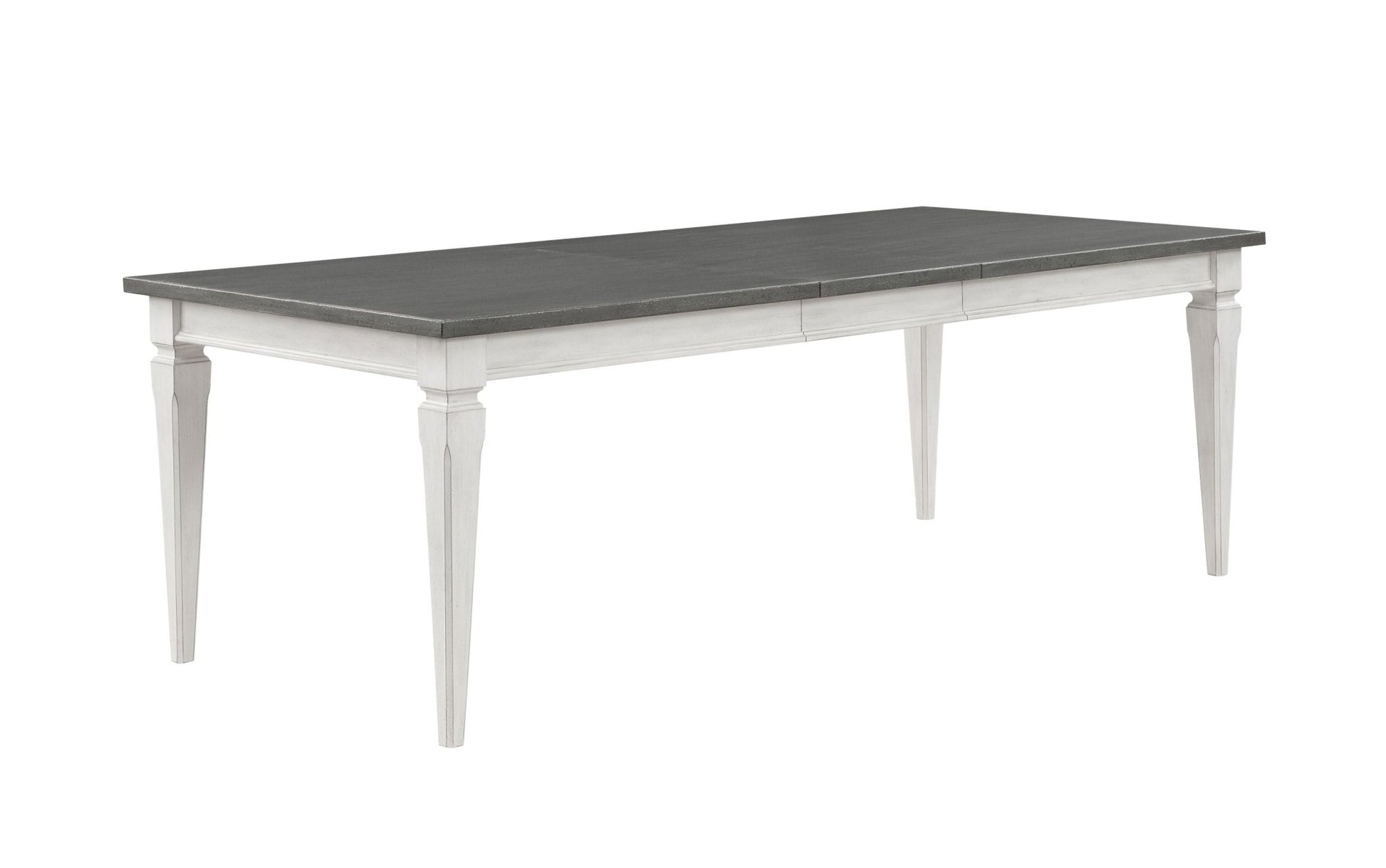 Katia Rustic Gray & Weathered White Finish Dining Table W/Leaf - 1st Choice Furniture Direct
