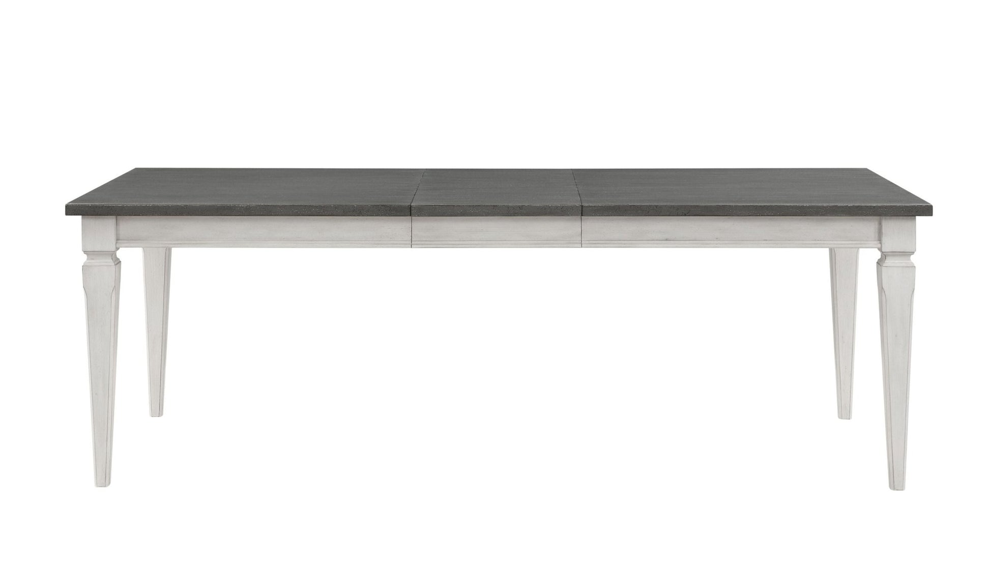 Katia Rustic Gray & Weathered White Finish Dining Table W/Leaf - 1st Choice Furniture Direct