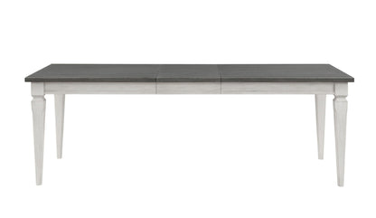 Katia Rustic Gray & Weathered White Finish Dining Table W/Leaf - 1st Choice Furniture Direct