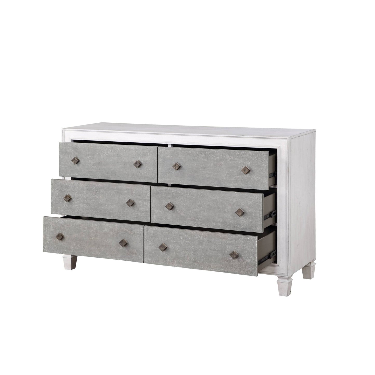 Katia Rustic Gray & Weathered White Finish Dresser - 1st Choice Furniture Direct