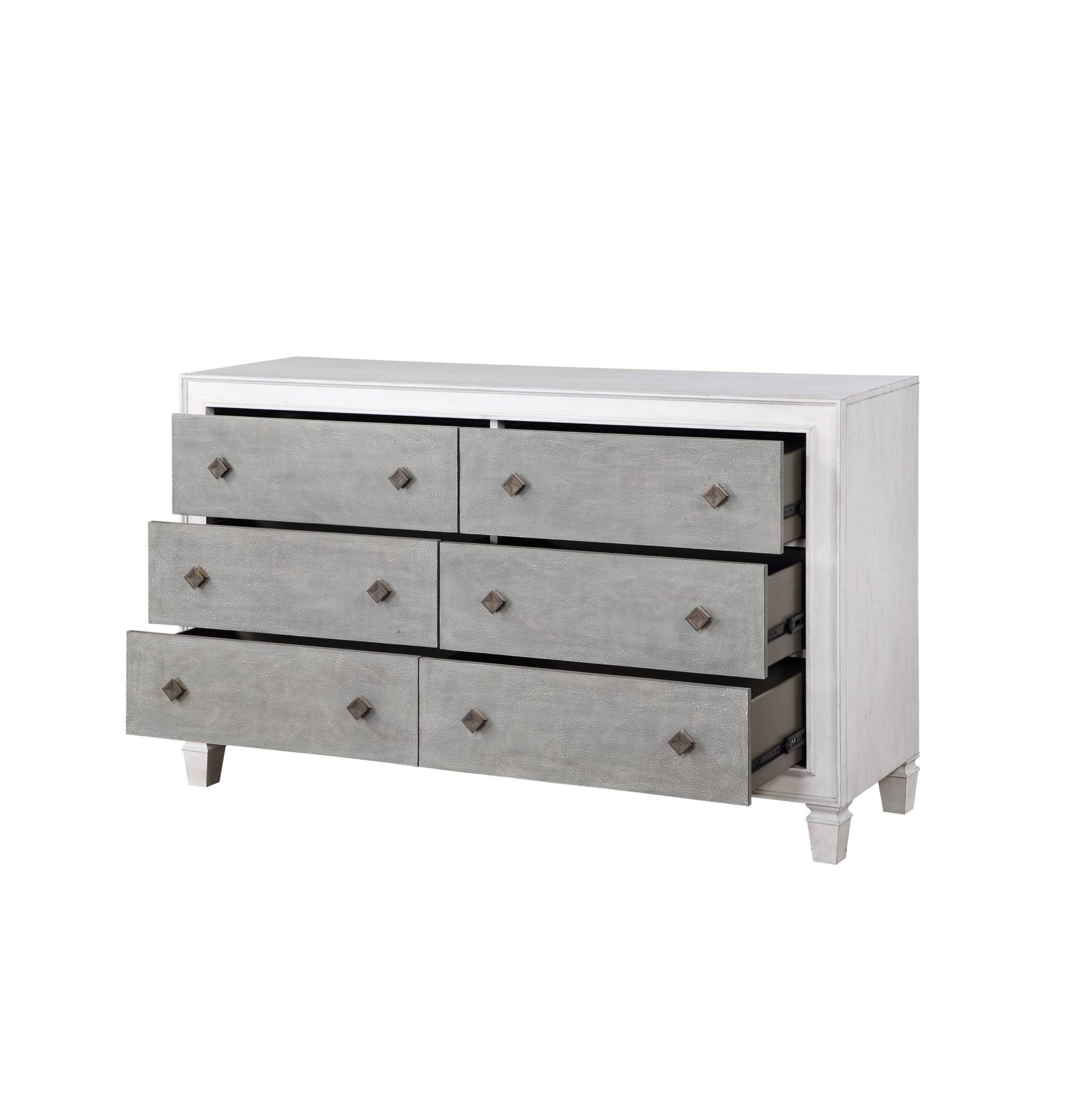 Katia Rustic Gray & Weathered White Finish Dresser - 1st Choice Furniture Direct
