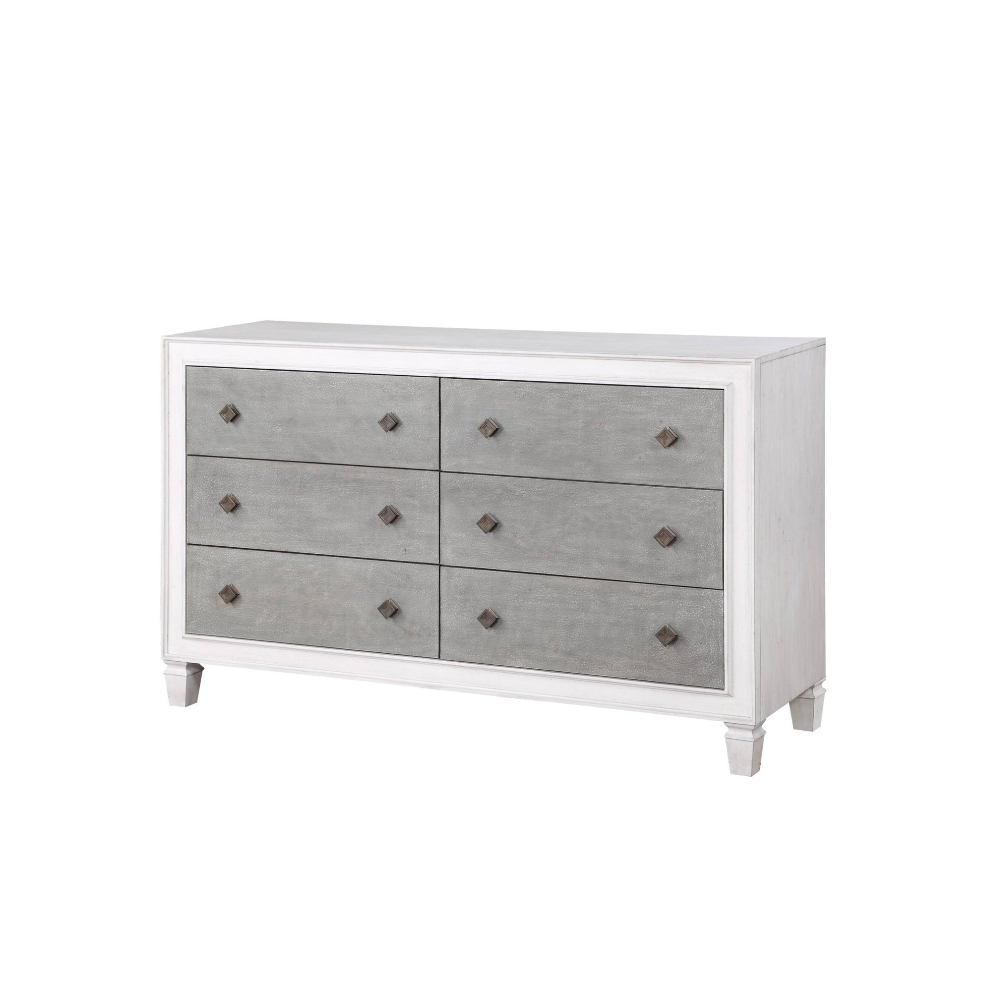 Katia Rustic Gray & Weathered White Finish Dresser - 1st Choice Furniture Direct