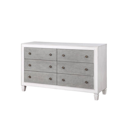 Katia Rustic Gray & Weathered White Finish Dresser - 1st Choice Furniture Direct