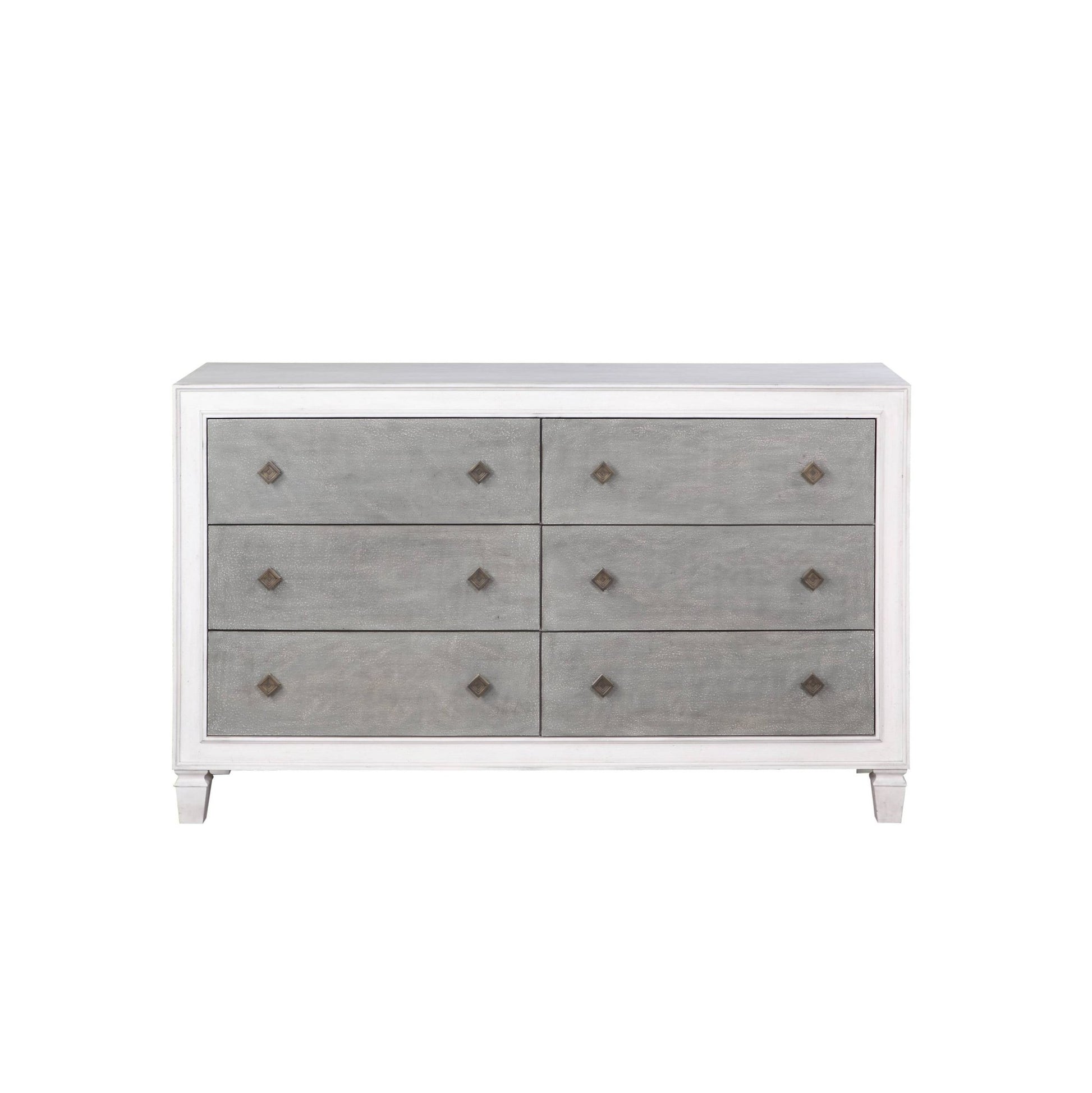 Katia Rustic Gray & Weathered White Finish Dresser - 1st Choice Furniture Direct
