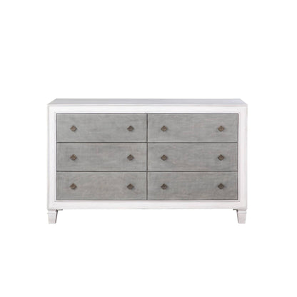 Katia Rustic Gray & Weathered White Finish Dresser - 1st Choice Furniture Direct