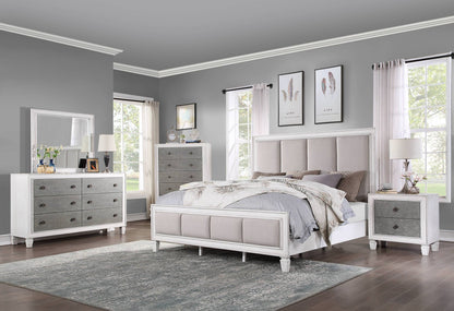 Katia Rustic Gray & Weathered White Finish Night Stand - 1st Choice Furniture Direct