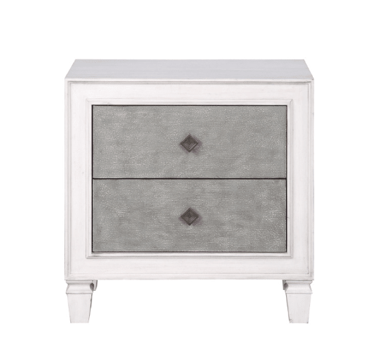Katia Rustic Gray & Weathered White Finish Night Stand - 1st Choice Furniture Direct