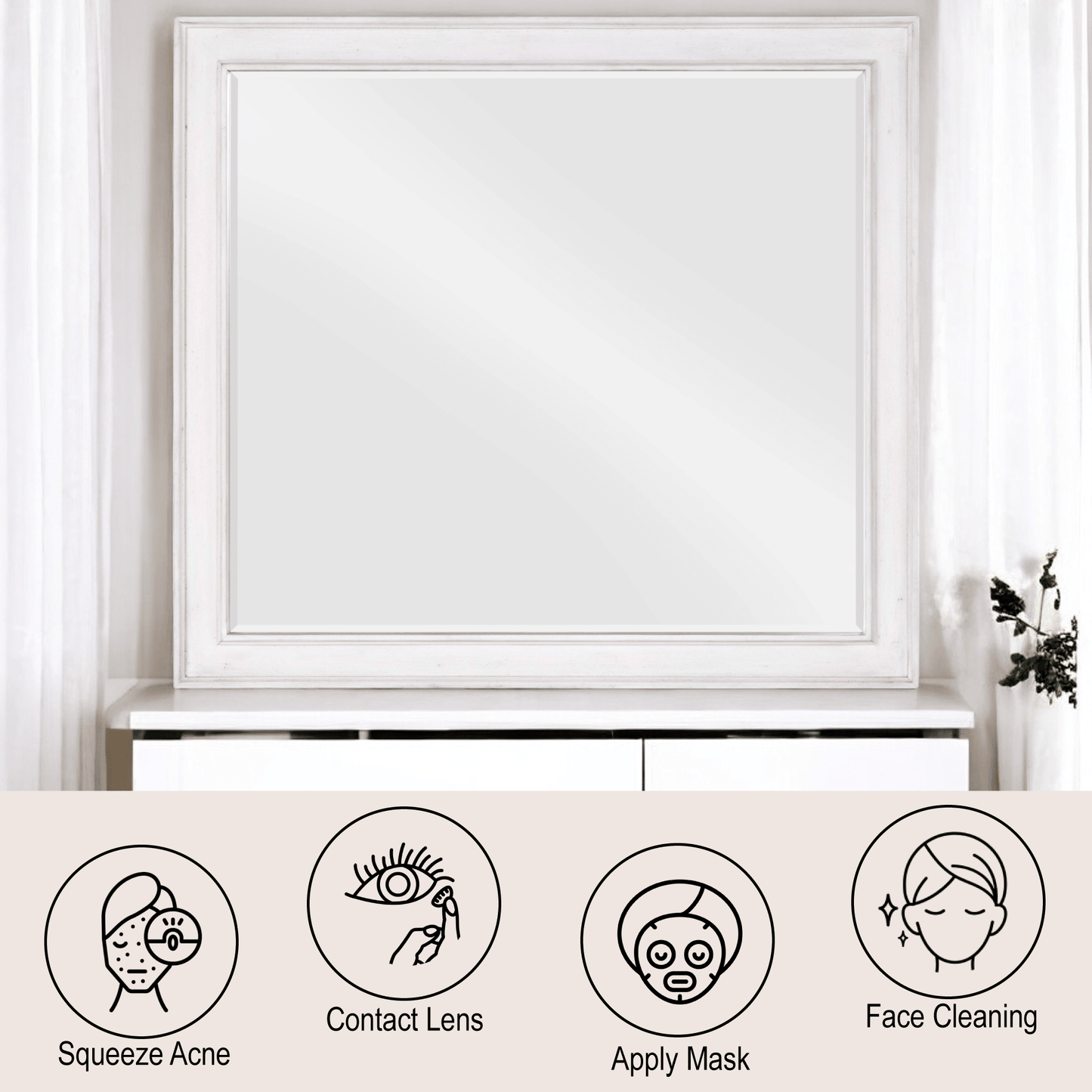Katia Weathered White Finish Mirror - 1st Choice Furniture Direct