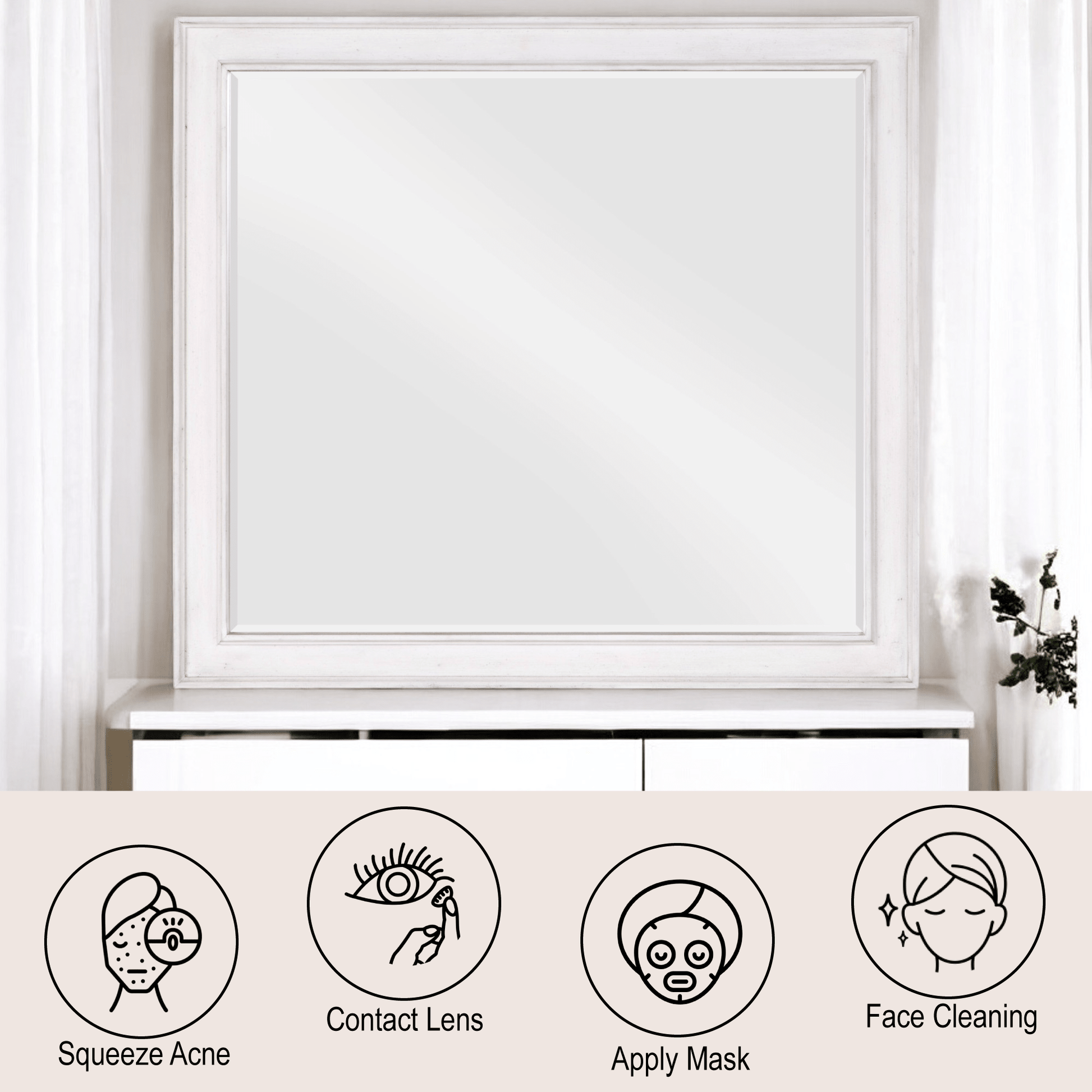 Katia Weathered White Finish Mirror - 1st Choice Furniture Direct