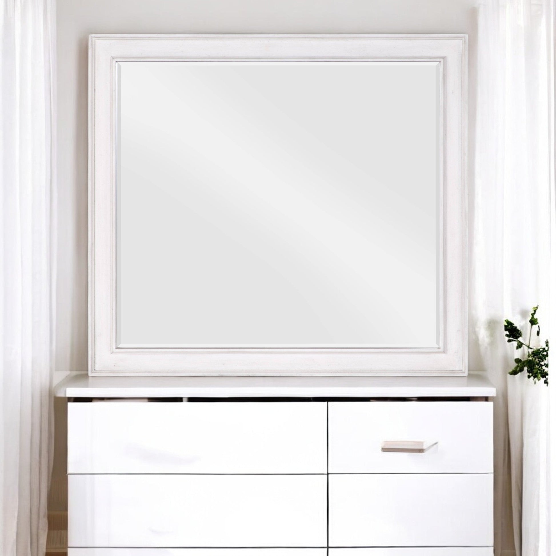 Katia Weathered White Finish Mirror - 1st Choice Furniture Direct