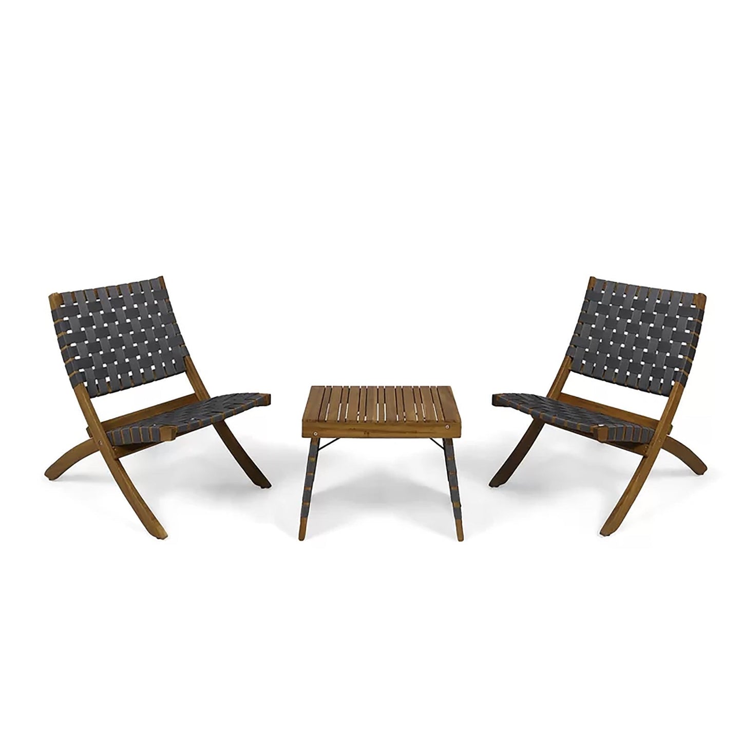Kayla Outdoor Foldable 2 Seater Acacia Wood Chat Set - 1st Choice Furniture Direct