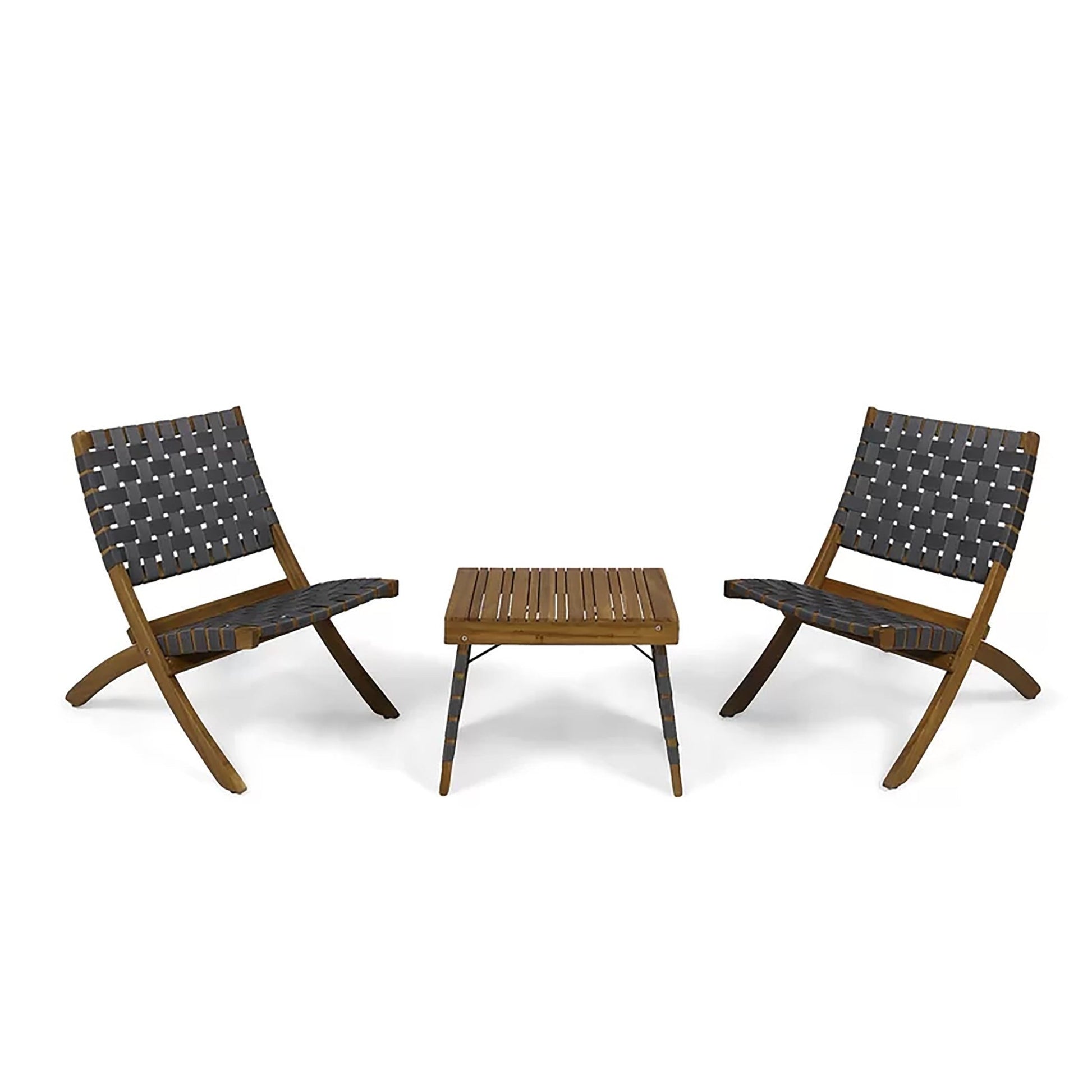 Kayla Outdoor Foldable 2 Seater Acacia Wood Chat Set - 1st Choice Furniture Direct