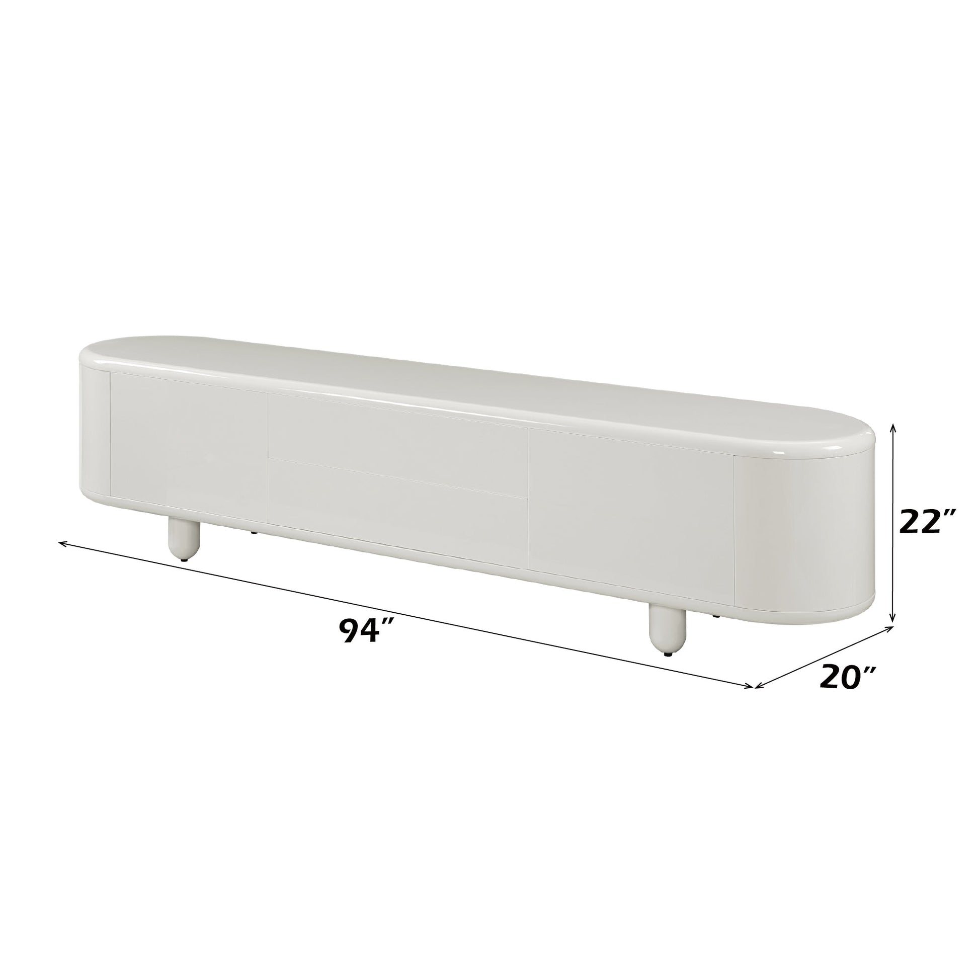 Keely White High Gloss TV Stand - 1st Choice Furniture Direct