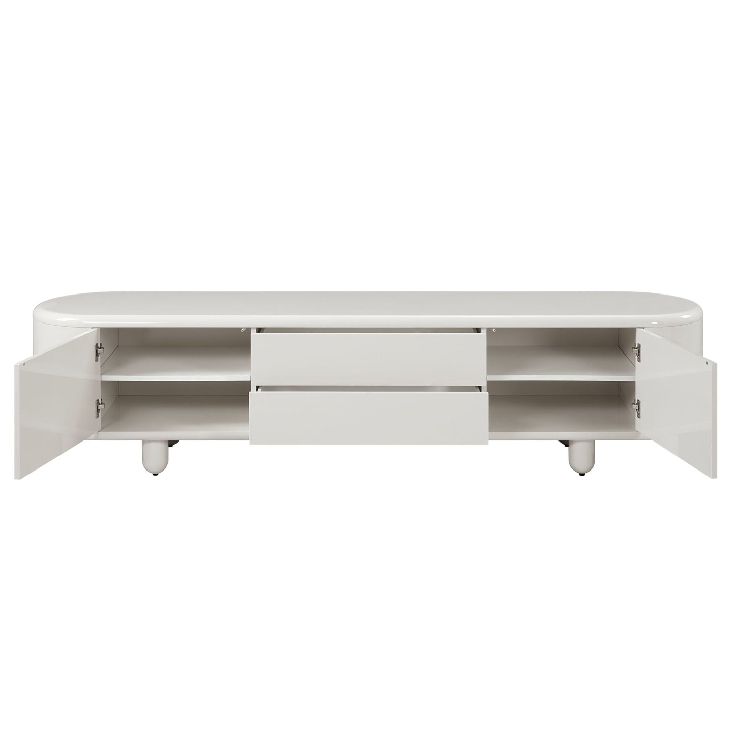 Keely White High Gloss TV Stand - 1st Choice Furniture Direct