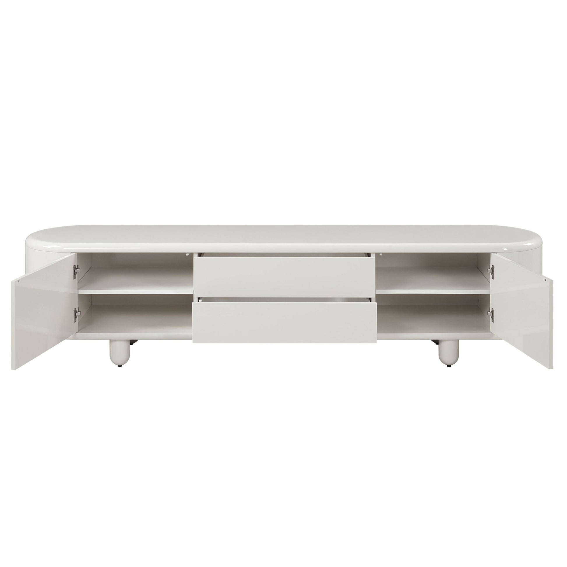 Keely White High Gloss TV Stand - 1st Choice Furniture Direct