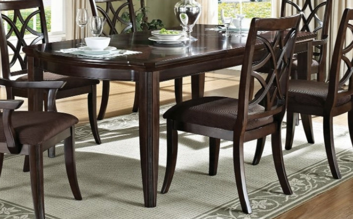 Keenan Dark Walnut Finish Dining Table w/1 Leaf - 1st Choice Furniture Direct