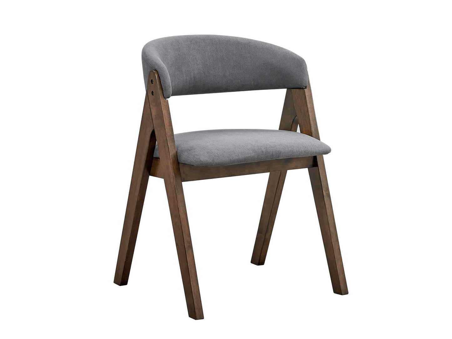 Keiki Gray Fabric & Walnut Finish Side Chair (Set of 2) - 1st Choice Furniture Direct